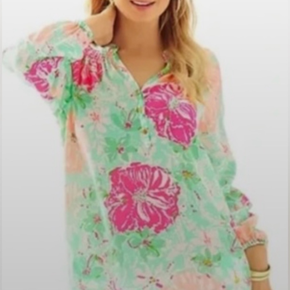 Lilly Pulitzer size Small 100% Cotton Elsa Top in Beach Walk